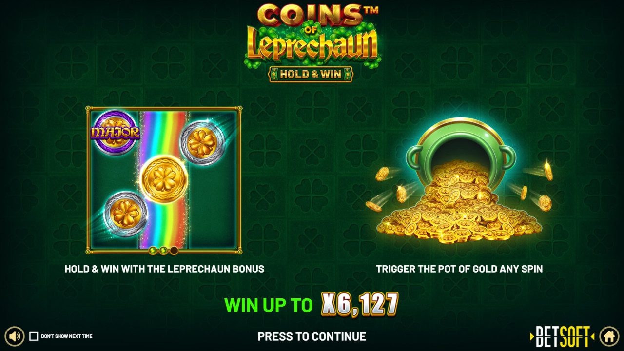 BetSoft Coins of Leprechaun Screenshot