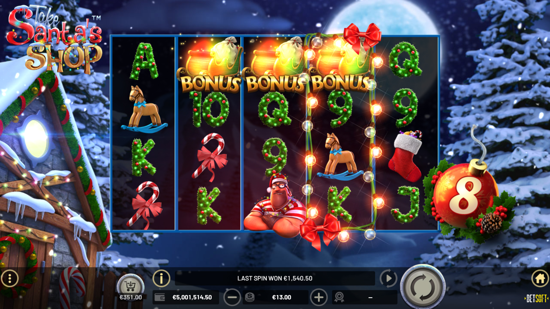 BetSoft Take Santa's Shop Screenshot