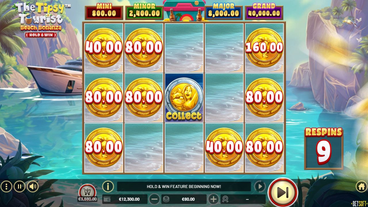 BetSoft The Tipsy Tourist Beach Bonanza Screenshot