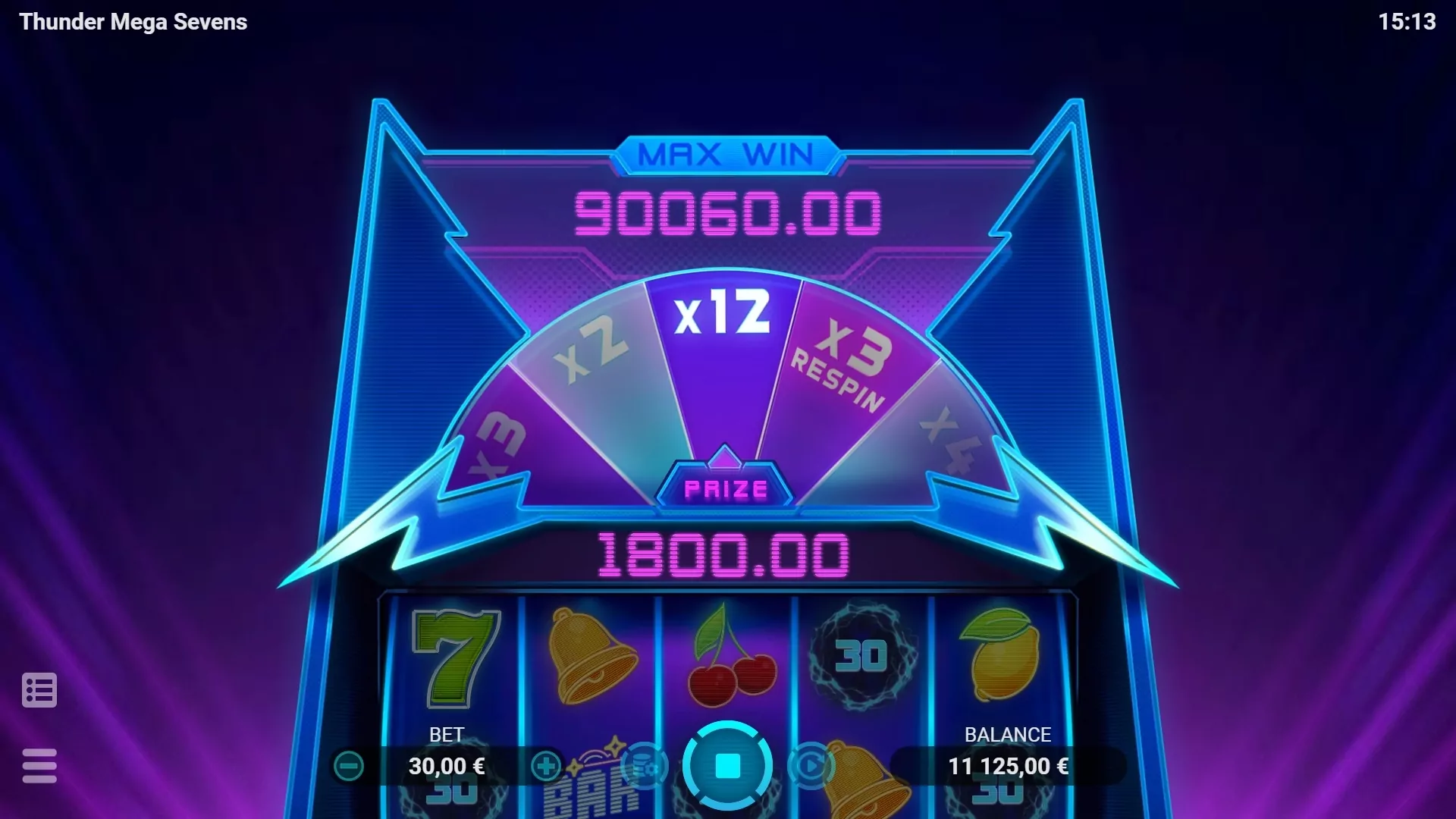 EVO Thunder Mega Sevens Screenshot