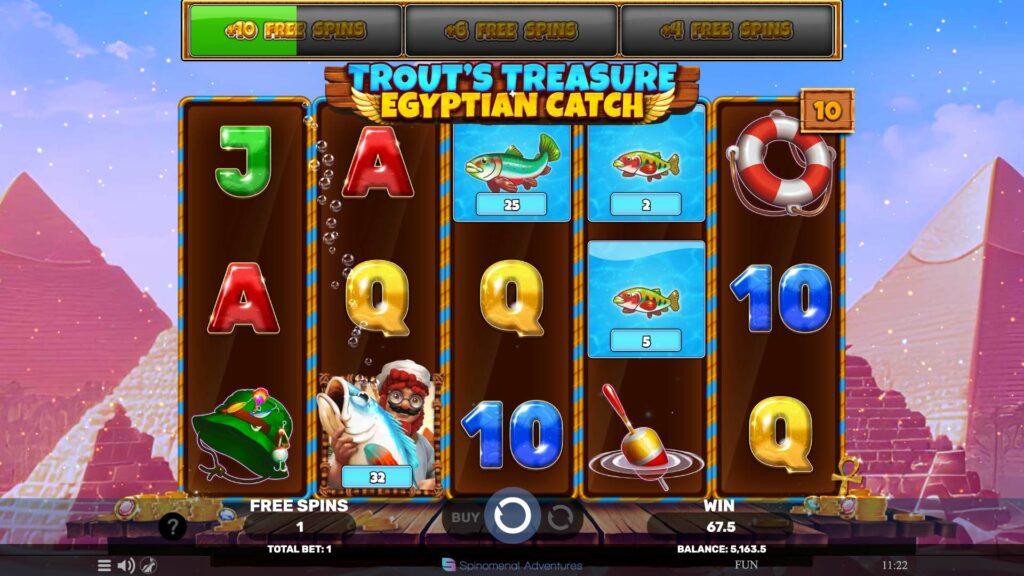SP Trout's Treasure Egyptian Catch Screenshot